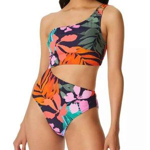 Jessica Simpson Island Paradise Cutout One Piece Swimsuit